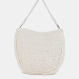 Bolso de hombro de rafia en blanco