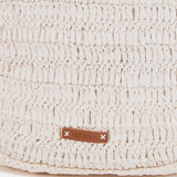 Bolso de hombro de rafia en blanco