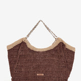 Bolso en fibras naturales en marrón