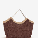 Bolso en fibras naturales en marrón