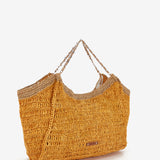 Bolso en fibras naturales en naranja