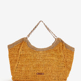 Bolso en fibras naturales en naranja