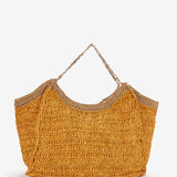 Bolso en fibras naturales en naranja