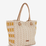 Beach bag with yellow print