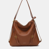Multifunctional bag made from recycled materials cognac