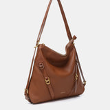 Multifunctional bag made from recycled materials cognac
