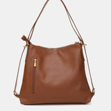 Multifunctional bag made from recycled materials cognac