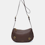 Brown recycled material shoulder bag