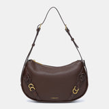 Brown recycled material shoulder bag