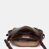Brown recycled material shoulder bag