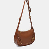 Shoulder bag in cognac recycled materials
