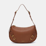 Shoulder bag in cognac recycled materials