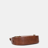 Shoulder bag in cognac recycled materials
