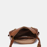 Shoulder bag in cognac recycled materials