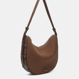 Brown recycled material shoulder bag