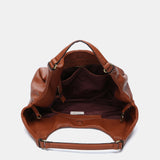 Bolso de hombro en materiales reciclados cognac