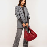 Bolso de hombro en materiales reciclados rojo