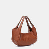 Bolso de mano en materiales reciclados cognac