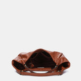 Bolso de mano en materiales reciclados cognac