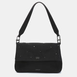 Borsa a tracolla in materiali riciclati neri