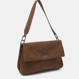 Brown recycled material shoulder bag