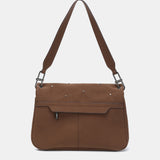 Brown recycled material shoulder bag