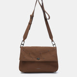 Brown recycled material shoulder bag
