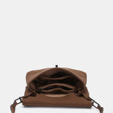 Brown recycled material shoulder bag
