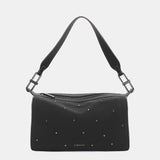Borsa a tracolla in materiali riciclati neri