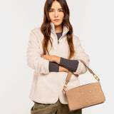 Bolso de hombro en materiales reciclados beige