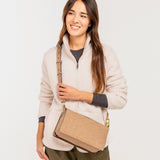 Bolso de hombro en materiales reciclados beige