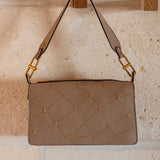 Bolso de hombro en materiales reciclados beige