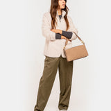 Bolso de hombro en materiales reciclados beige