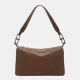 Brown recycled material shoulder bag