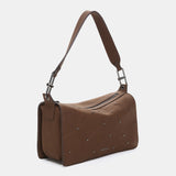 Brown recycled material shoulder bag