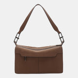 Brown recycled material shoulder bag