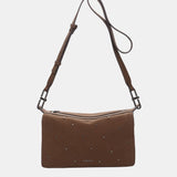 Brown recycled material shoulder bag