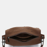 Brown recycled material shoulder bag