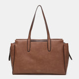 Bolso de hombro en materiales reciclados marrón