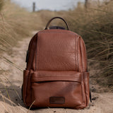 Mochila en materiales reciclados cognac