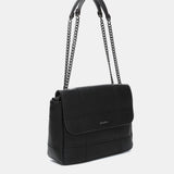 Borsa a tracolla in materiali riciclati neri