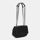 Piccola borsa a tracolla in materiali riciclati neri