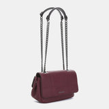 Piccola borsa a tracolla in materiali riciclati bordeaux