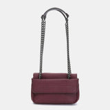 Piccola borsa a tracolla in materiali riciclati bordeaux