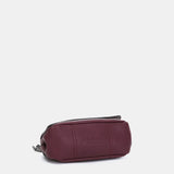 Piccola borsa a tracolla in materiali riciclati bordeaux