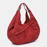 Bolso de hombro en materiales reciclados rojo