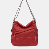 Multifunctional bag made of red recycled materials
