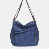 Bolso multifuncional en materiales reciclados azul