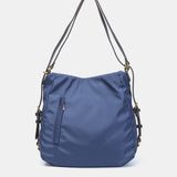 Bolso multifuncional en materiales reciclados azul