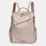 Mochila en tejido beige